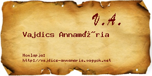 Vajdics Annamária névjegykártya
